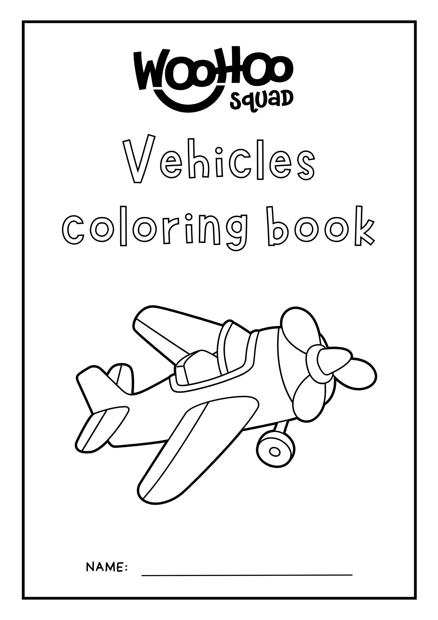 Vehicles Coloring Book