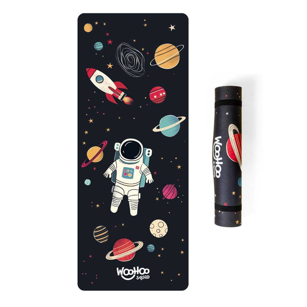 Outer space / cosmic yoga mat for kids — non-slip